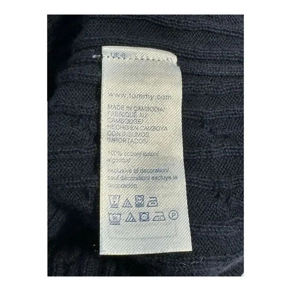 Tommy Hilfiger Women's Cable Knit Pullover Sweater Navy Blue Size Large‎ - Picture 5 of 8